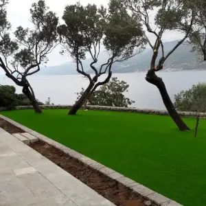 1. vila za najam na kolocepu s postavljenom umjetnom travom na dvoristu